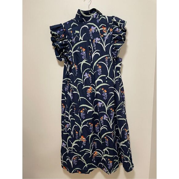 Anthropologie Ruffled Floral Shirt Dress Size 1X - Picture 8 of 10